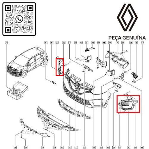 RN 50618R-K 269250618R KIT ESQ-DIR SUPORTE MOLDURA FAROL MILHA CAPTUR -3-
